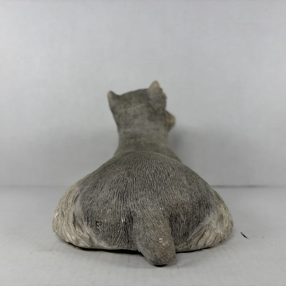 Vintage 1981 Sandicast Schnauzer Dog Figurine Sculpture Signed Sandra Brue